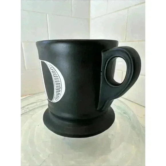 ANTHROPOLOGY (D )Monogram Shaving Style Handle Mug Black Coffee /Tea Drinking - Picture 2 of 10